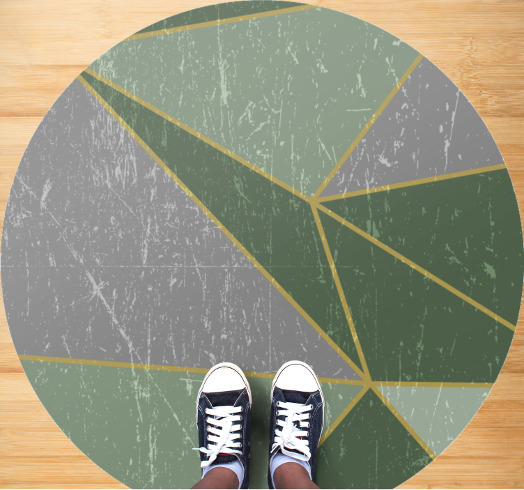 绿色和黑色三角形设计北欧地毯 - TenStickers