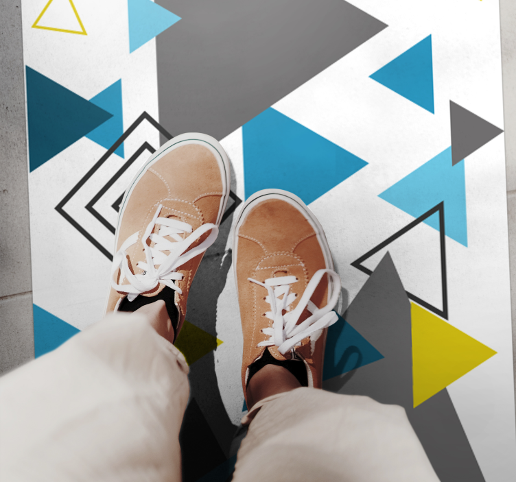 乙烯基地毯几何抽象三角形图案 - TenStickers