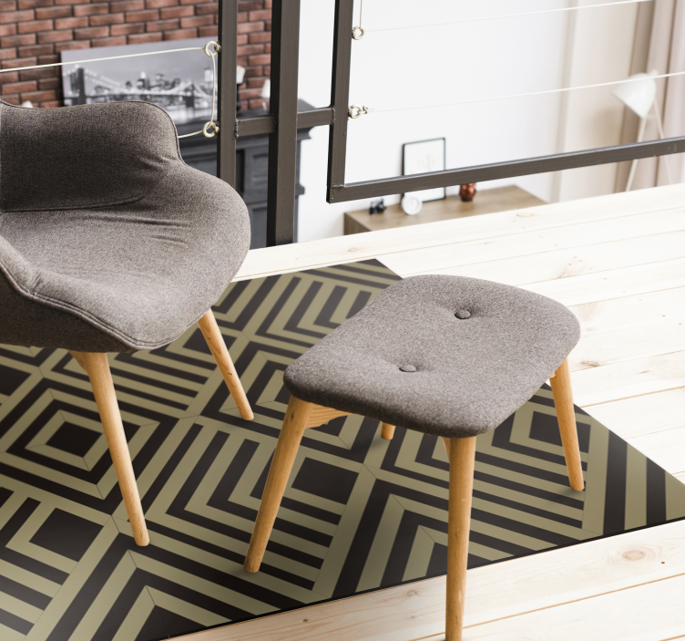 乙烯基地毯几何米色角形条纹 - TenStickers