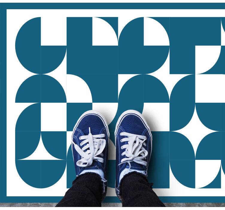 乙烯基地毯几何蓝色抽象图案 - TenStickers