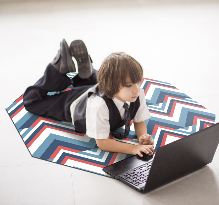 乙烯基地毯几何 人字形色块 - TenStickers