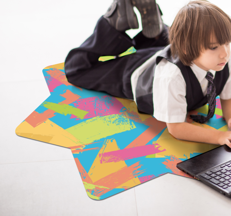 乙烯基地毯几何 丰富多彩的抽象形状 - TenStickers