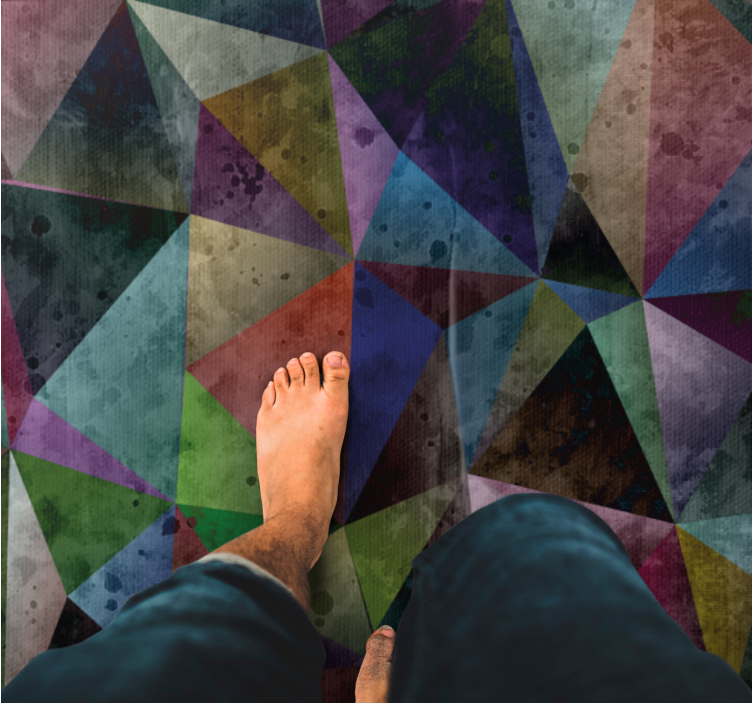 乙烯基地毯几何彩色三角马赛克 - TenStickers