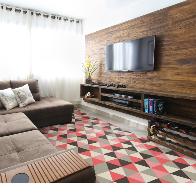 乙烯基地毯几何 立体三角阵列 - TenStickers