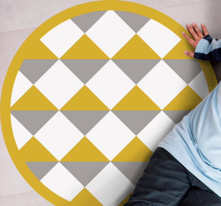 乙烯基地毯几何 菱形图案圆圈 - TenStickers