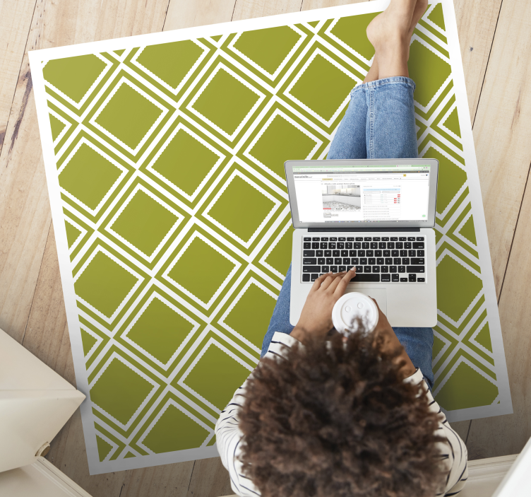 乙烯基地毯几何钻石图案设计 - TenStickers