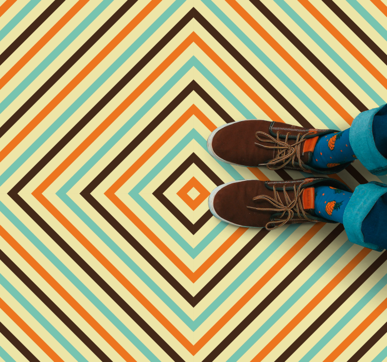 乙烯基地毯几何菱形图案线条 - TenStickers