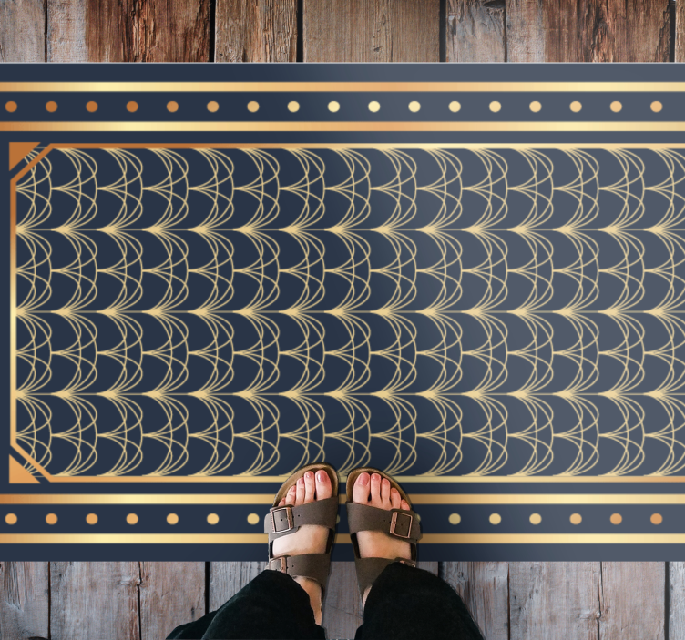 乙烯基地毯几何优雅波浪图案 - TenStickers