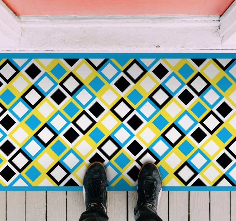 乙烯基地毯几何 几何菱形图案 - TenStickers