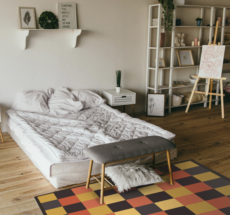 乙烯基地毯几何 几何棋盘 - TenStickers