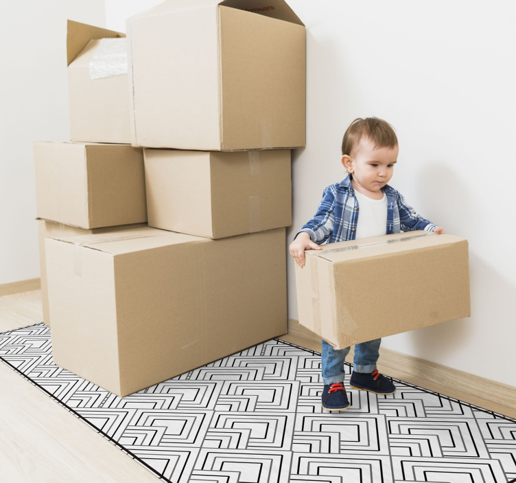 乙烯基地毯几何 几何迷宫图案 - TenStickers