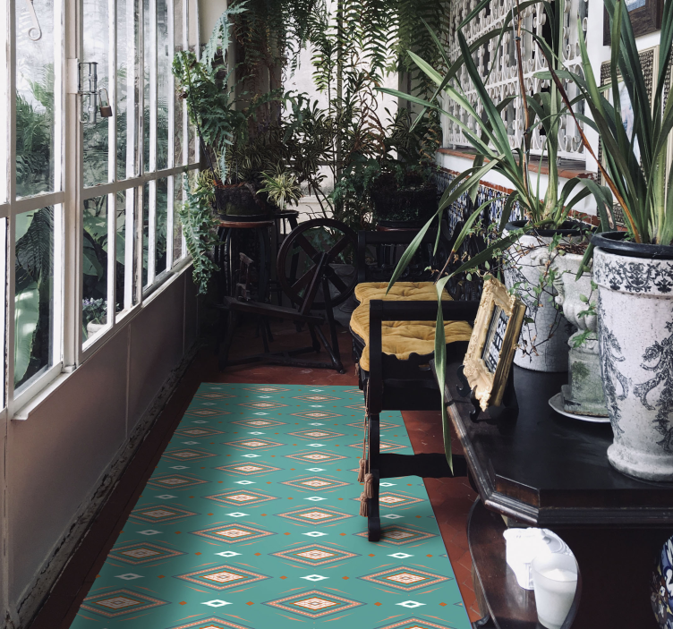 乙烯基地毯几何 几何图案跑步者 - TenStickers