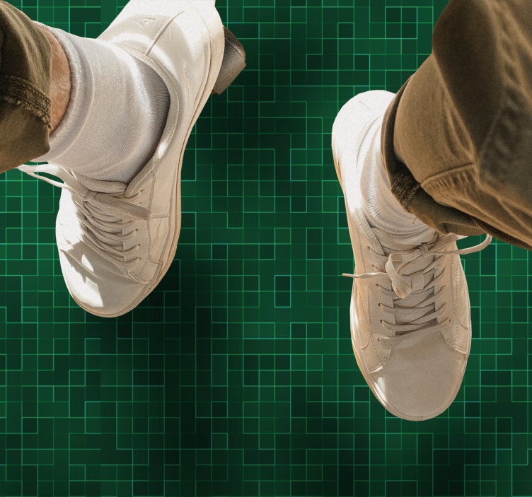 乙烯基地毯几何绿色网格图案 - TenStickers