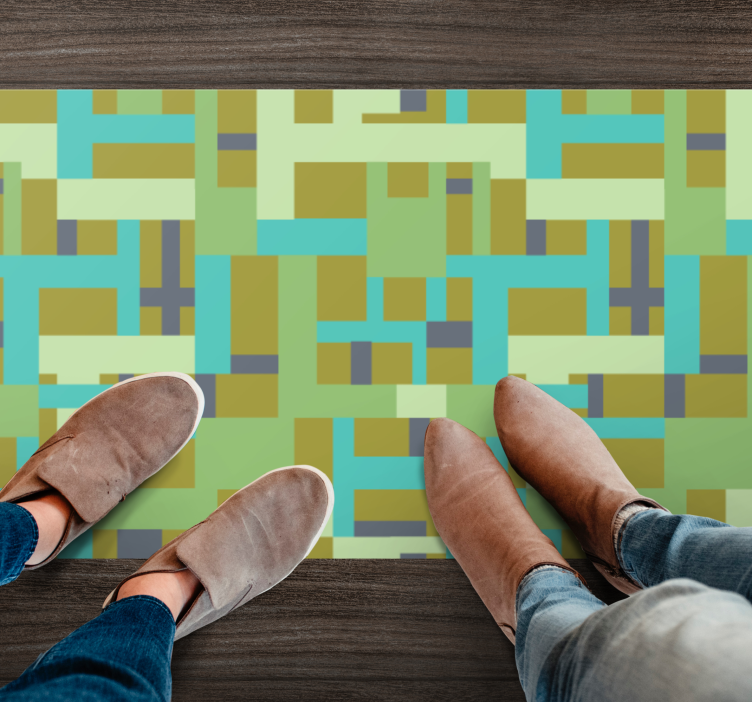 乙烯基地毯几何绿色色块 - TenStickers