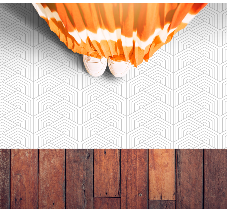 乙烯基地毯几何灰色六边形图案 - TenStickers