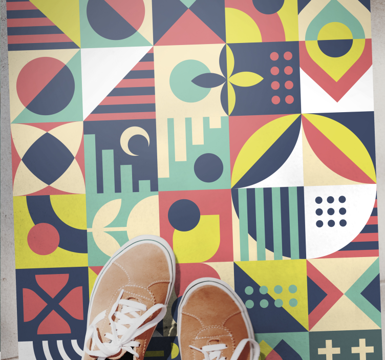 乙烯基地毯几何生动形状 - TenStickers