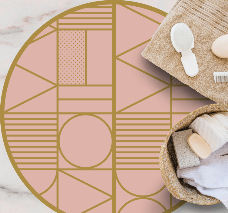 乙烯基地毯几何 粉色图案 - TenStickers