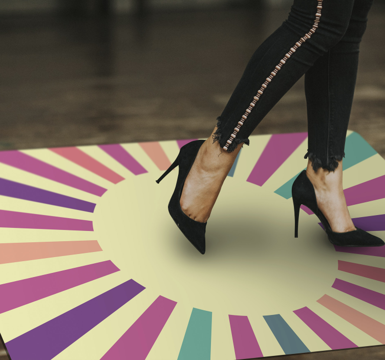 乙烯基地毯几何 放射线设计 - TenStickers