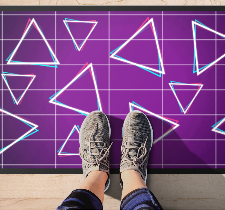 乙烯基地毯几何生动三角形图案 - TenStickers