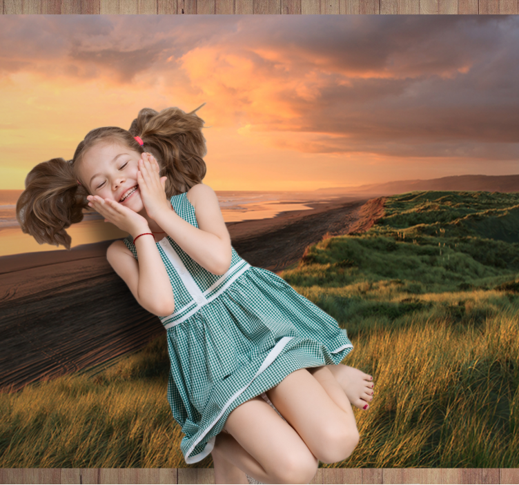 黄金时段卧室地毯上的绿草 - TenStickers