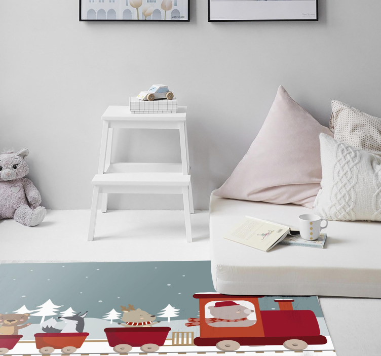 乙烯基地毯动物列车冒险 - TenStickers