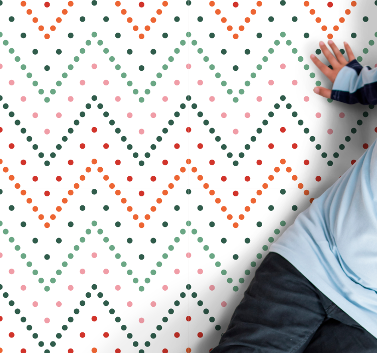 乙烯基地毯色彩斑斓的人字纹图案 - TenStickers