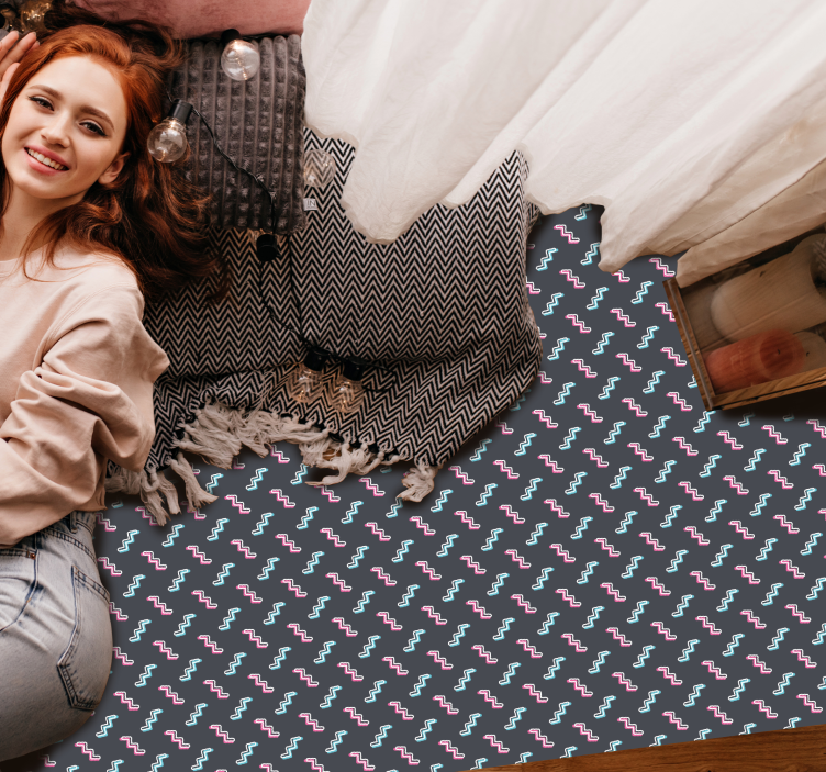 乙烯基地毯呈现多彩波浪形状 - TenStickers