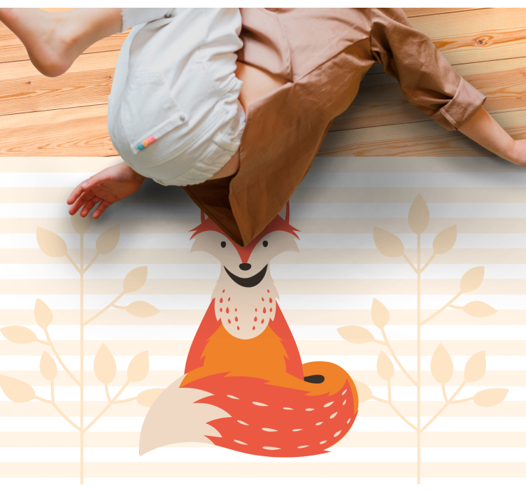 乙烯基地毯 儿童 可爱狐狸插图 - TenStickers