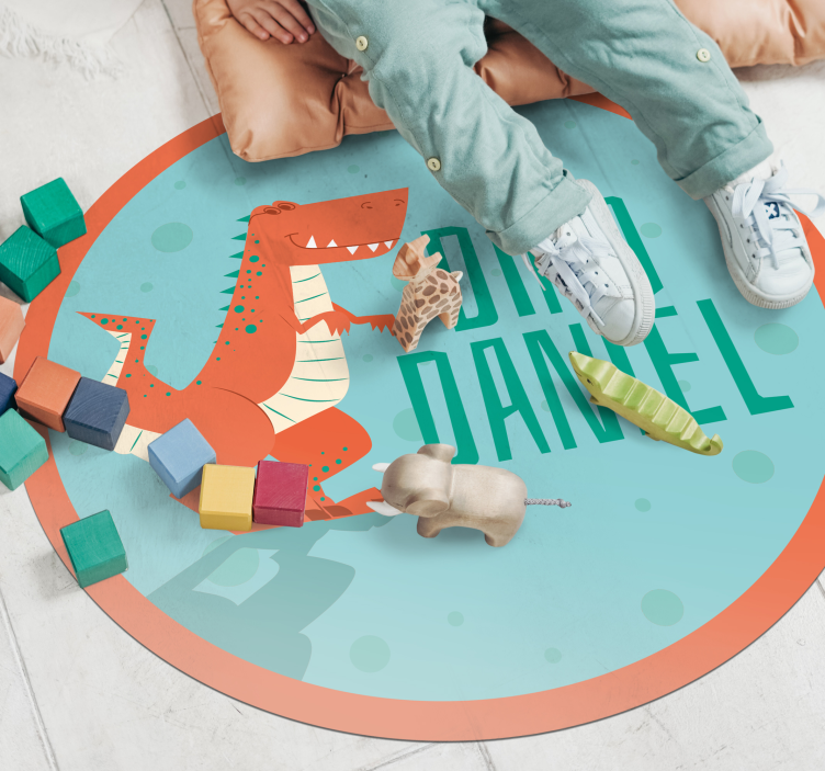 乙烯基地毯 恐龙可定制圆圈 - TenStickers