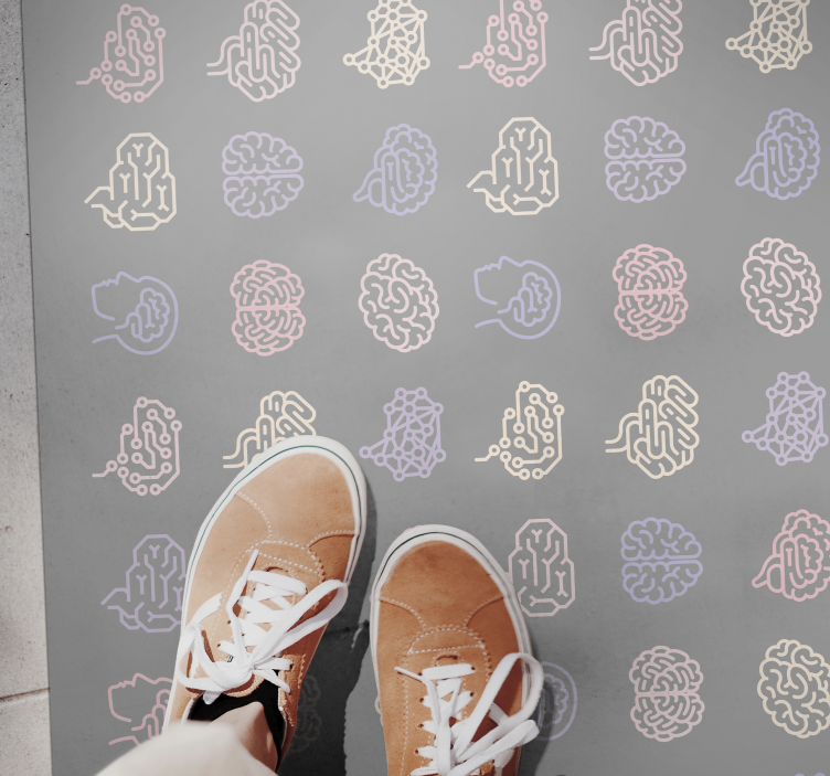 乙烯基地毯 教育大脑模式 - TenStickers