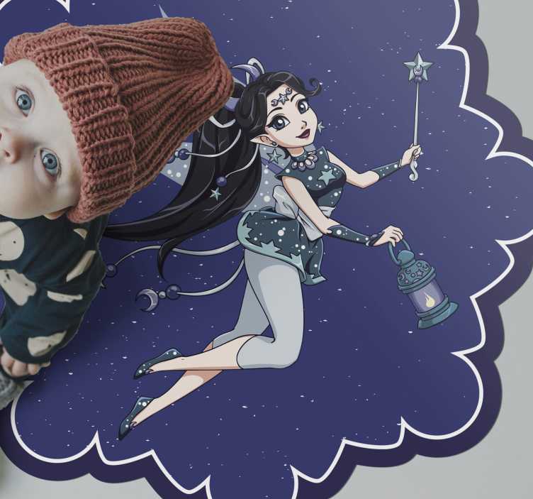 乙烯基地毯 儿童 仙女夜空 - TenStickers