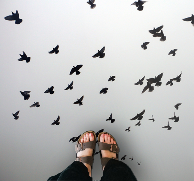 乙烯基地毯飞翔鸟儿图案 - TenStickers