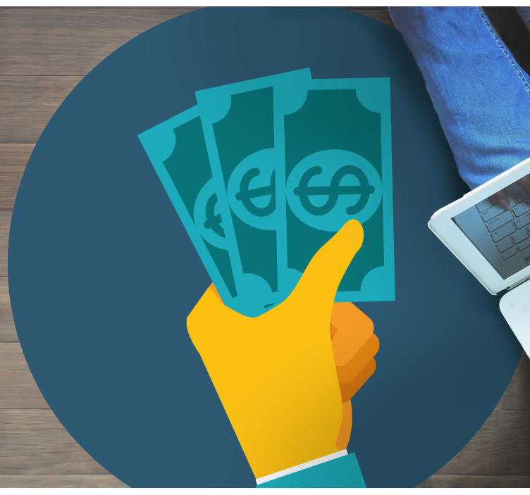 乙烯基地毯手握现金 - TenStickers