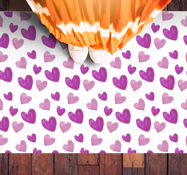 乙烯基地毯心形图案趣味设计 - TenStickers