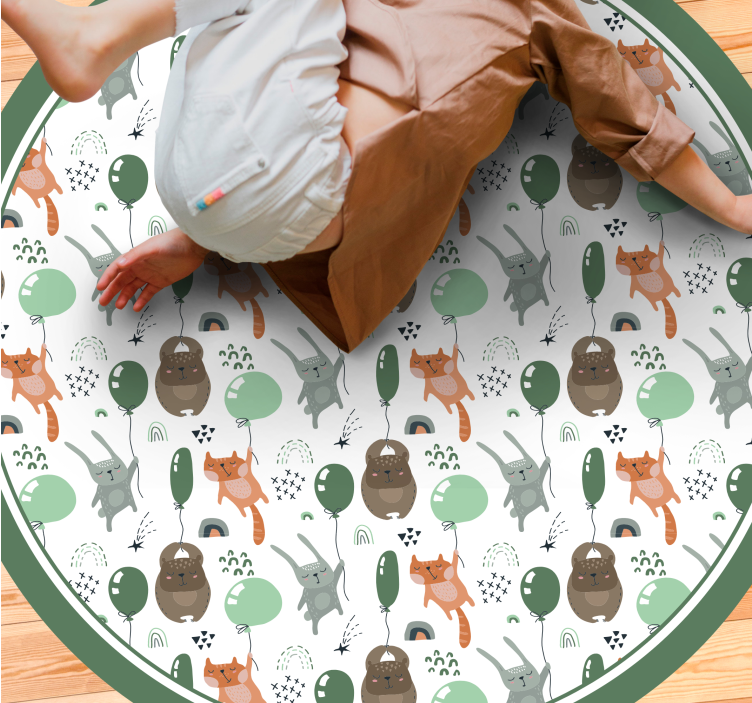 乙烯基地毯 儿童 趣味动物气球 - TenStickers