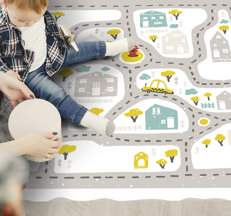 乙烯基地毯 嬉戏小镇赛道 - TenStickers