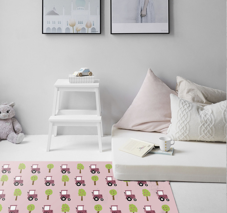 乙烯基地毯 儿童 俏皮的卡车图案 - TenStickers