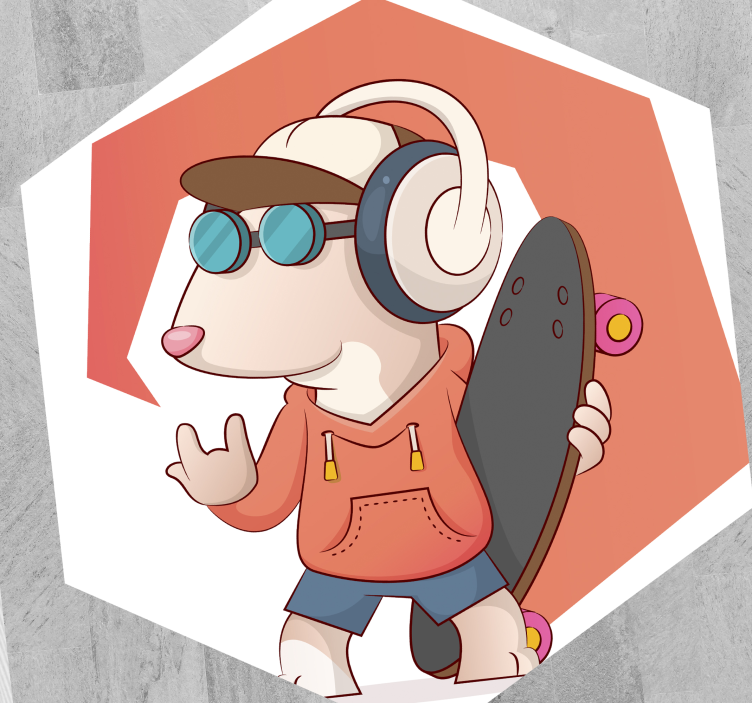 乙烯基地毯 溜冰者老鼠插图 - TenStickers