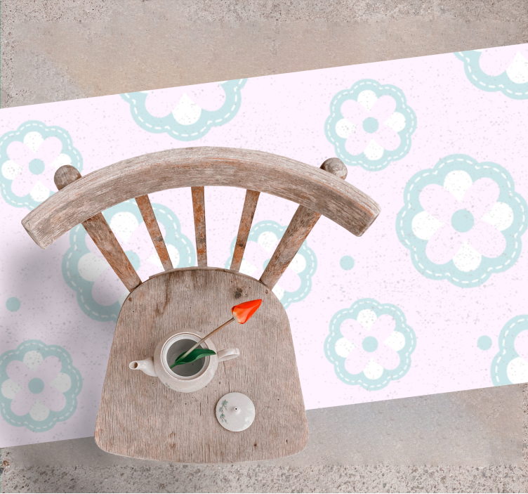 乙烯基地毯柔和花卉图案 - TenStickers