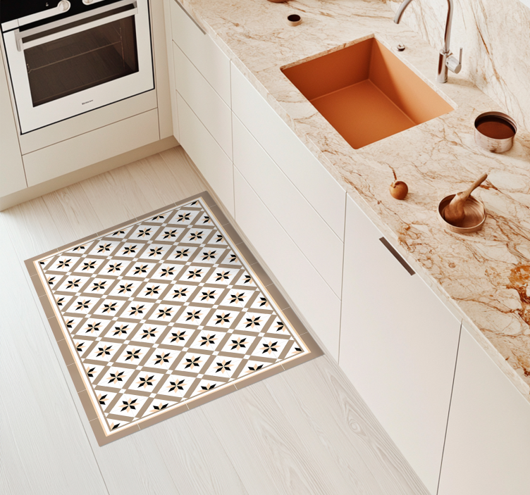 乙烯基厨房地毯 液压棕色 - TenStickers