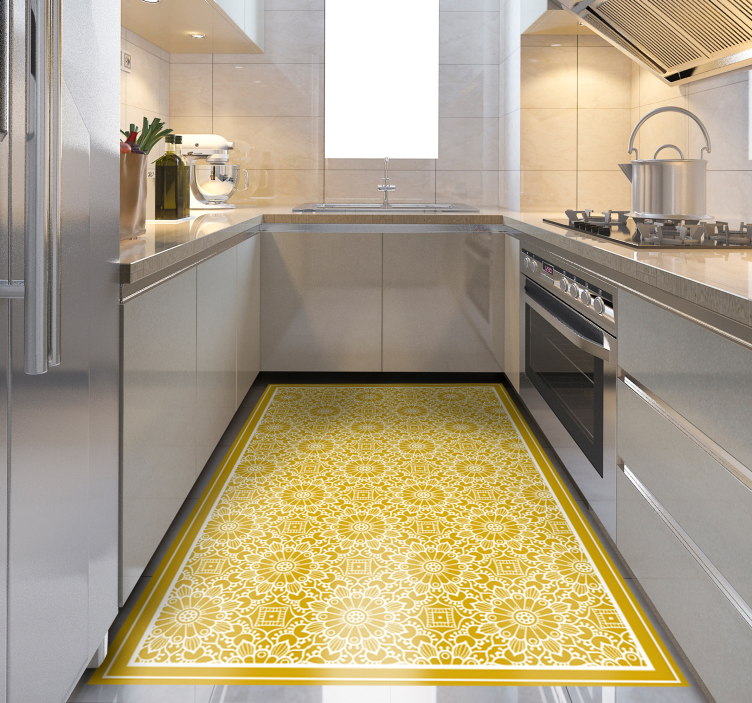乙烯基厨房地毯 曼陀罗图案灵感 - TenStickers