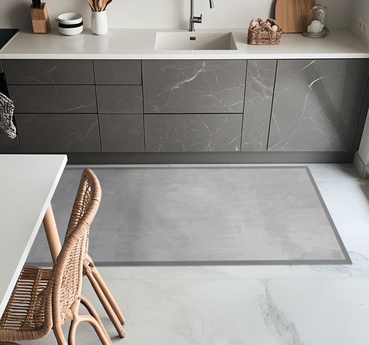 乙烯基厨房地毯 光滑的灰色 - TenStickers