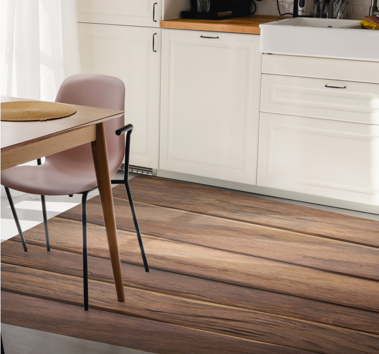 乙烯基厨房地毯 温暖的木板 - TenStickers