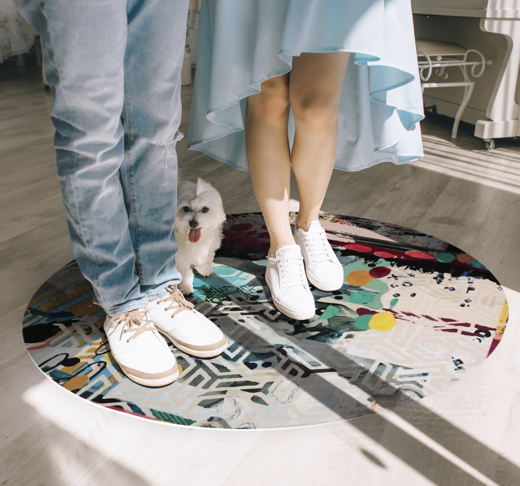 乙烯基地毯客厅 抽象飞溅图案 - TenStickers