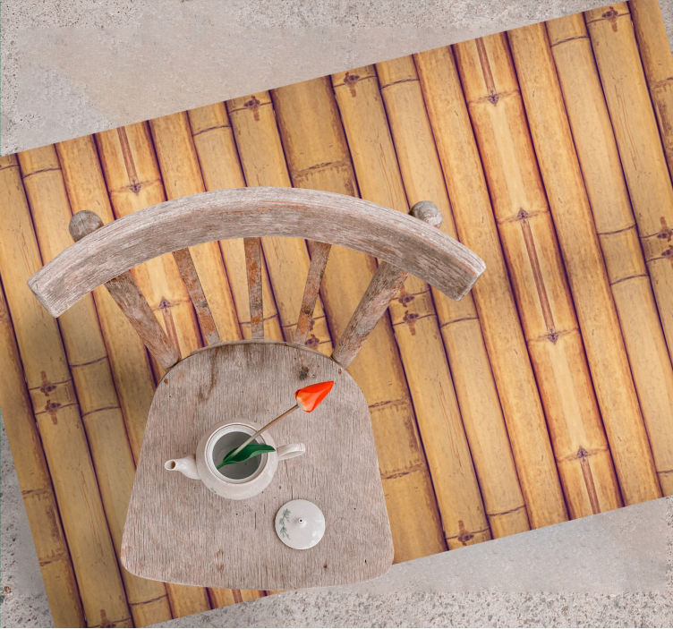 乙烯基地毯客厅竹子灵感设计 - TenStickers