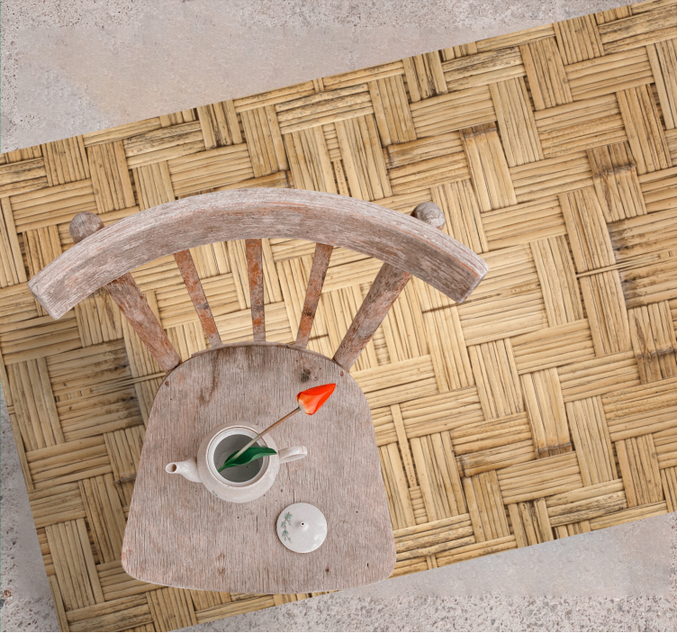 乙烯基地毯客厅竹编风格 - TenStickers