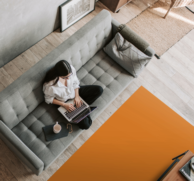 乙烯基地毯客厅橙色单色表面 - TenStickers