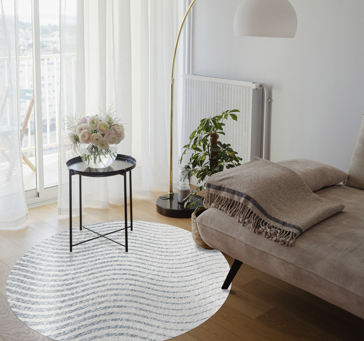 乙烯基地毯客厅柔和波浪图案 - TenStickers