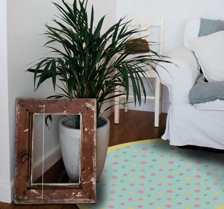 乙烯基地毯客厅色彩斑斓的圆点 - TenStickers