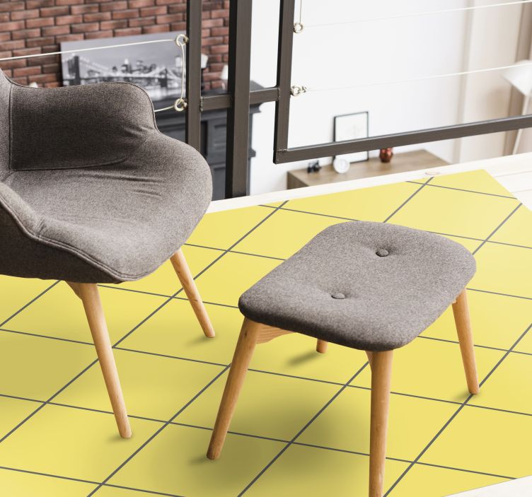 乙烯基地毯客厅黄色钻石图案 - TenStickers